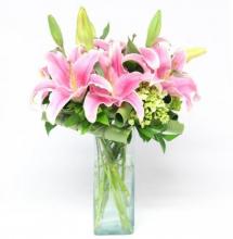 Pink Stargazer lilies Vase